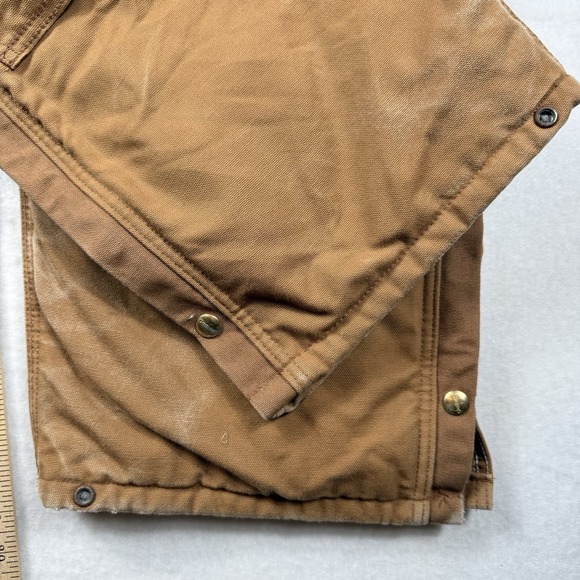 Carhartt Duck Bibs Men's 38x28 Insulated Quilt Lined Brown Workwear USA Made - Picture 16 of 16